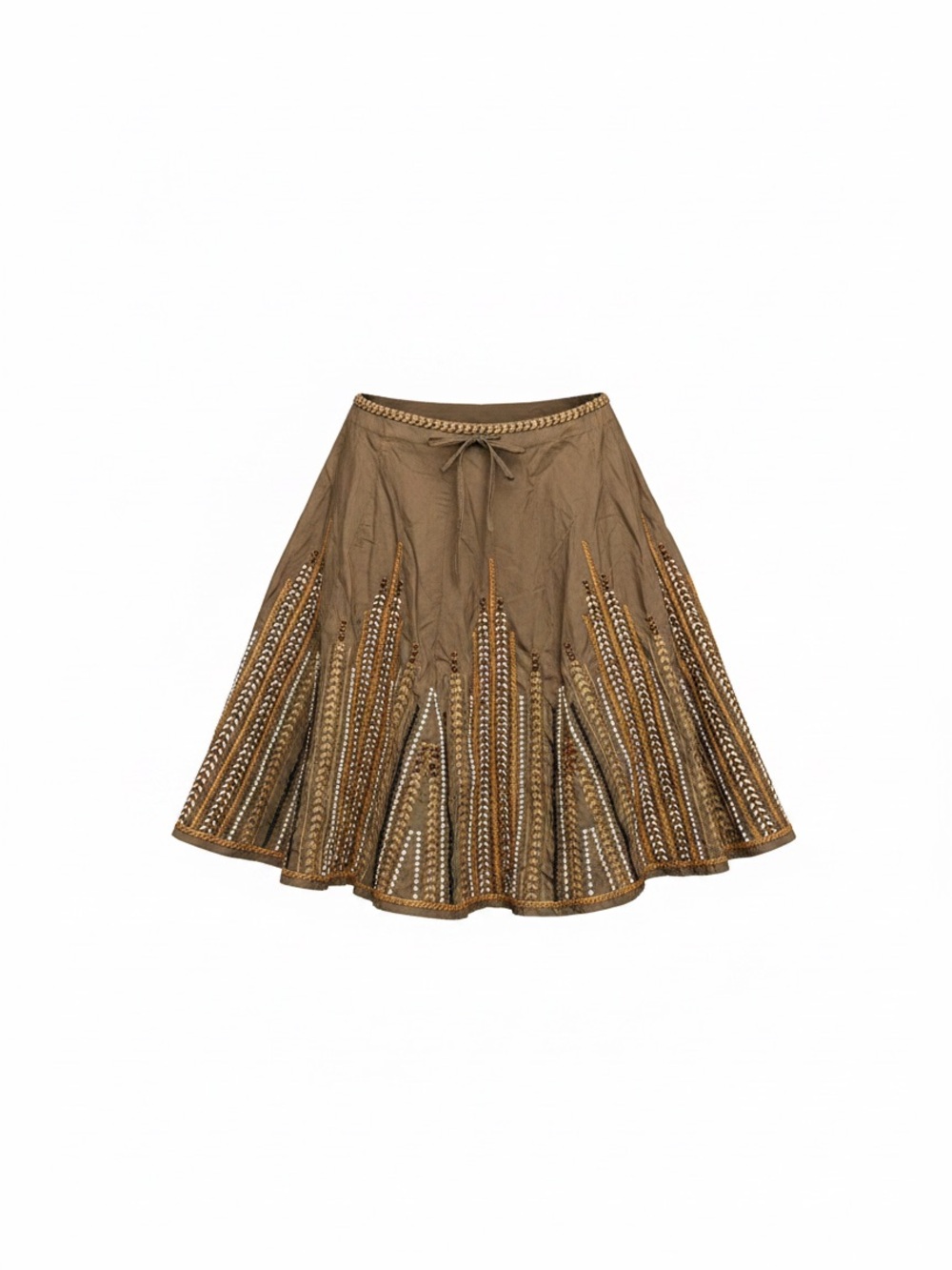 Vince Brown A-Line Skirt with Embroidery & Beading
Vintage Boho Chic
Size M